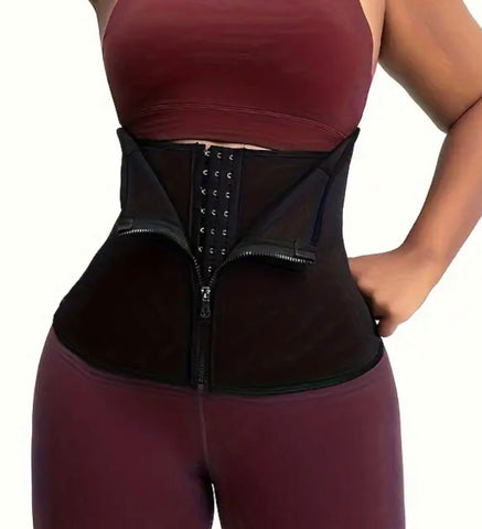 Black zipper waist trainer